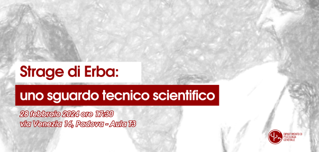 Cover Strage di Erba evento Dipartimento Psicologia Generale